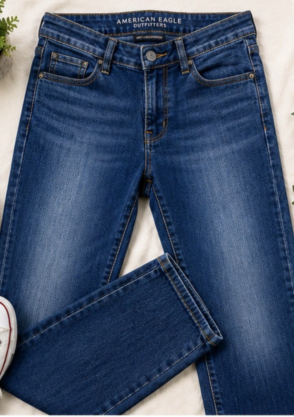 American Eagle Next Level Stretch Skinny Jeans Women’s 8 Short Blue